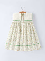 Vintage Floral Duck Embroidery Spring Girl Dress - Rylee Faith Designs - Flyclothing LLC