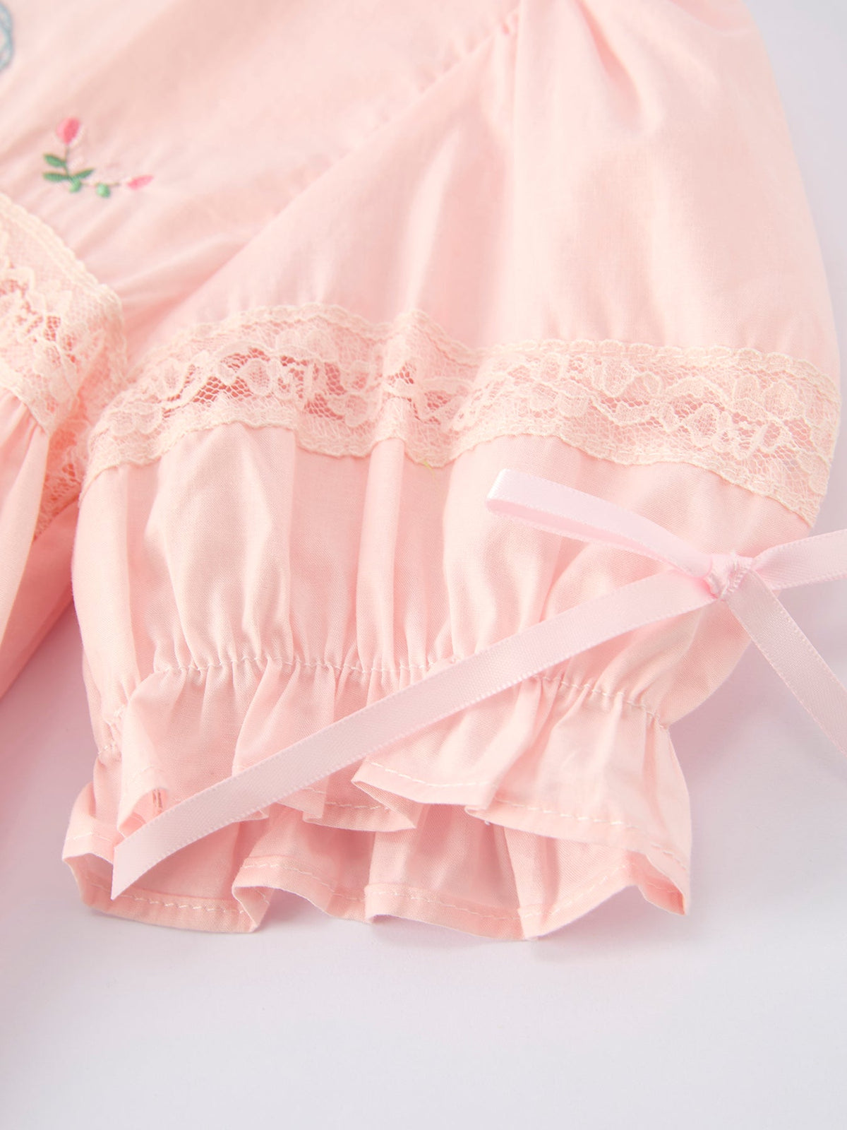 Embroidered Lace Girls' Short-sleeved Dress - Rylee Faith Designs - Flyclothing LLC