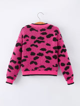 Fall Leopard Bow Girls Knit Cardigan - Rylee Faith Designs - Flyclothing LLC