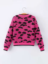 Fall Leopard Bow Girls Knit Cardigan - Rylee Faith Designs - Flyclothing LLC