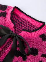 Fall Leopard Bow Girls Knit Cardigan - Rylee Faith Designs - Flyclothing LLC