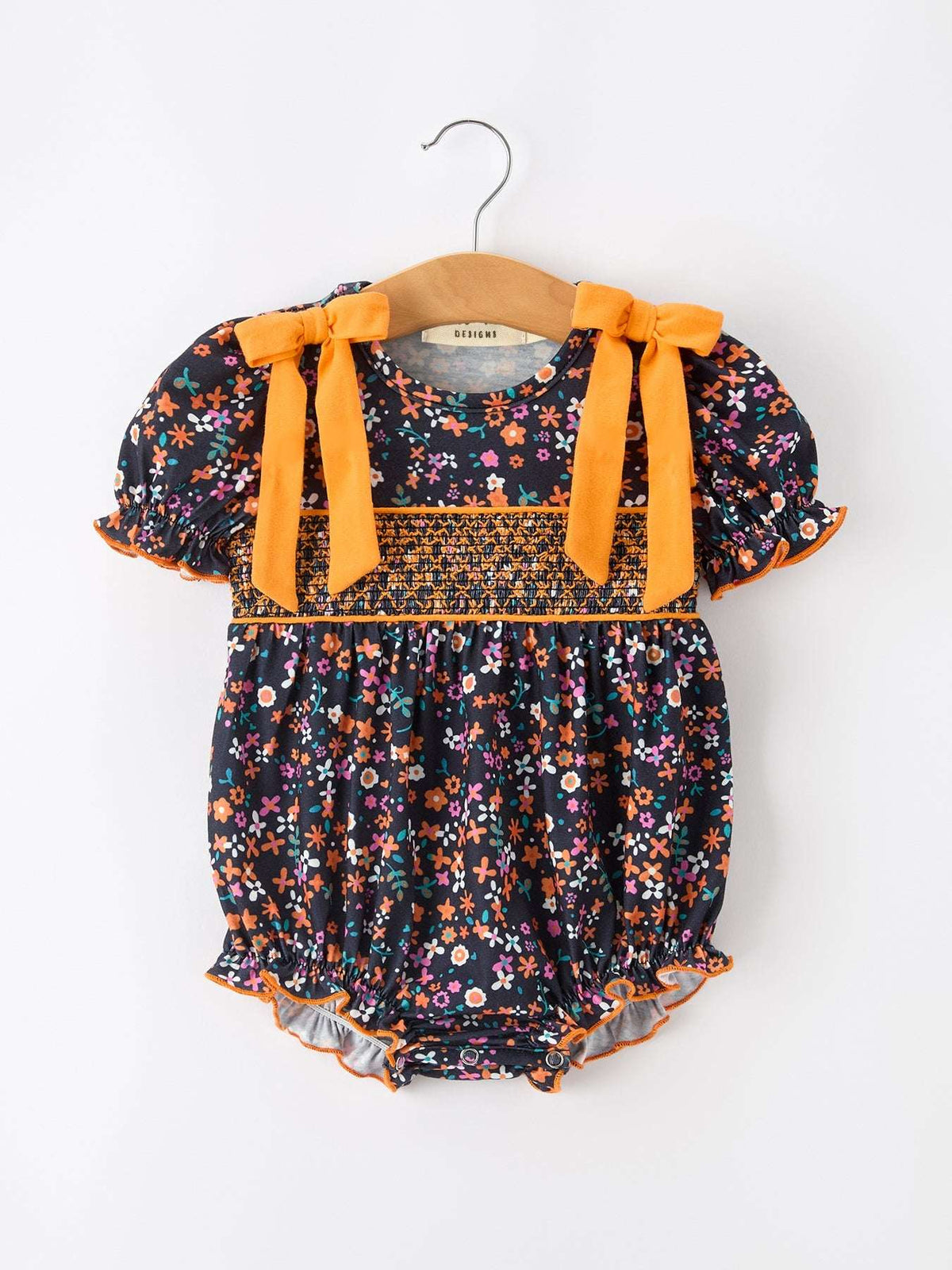 Fall Orange Floral Baby Bubble - Rylee Faith Designs - Flyclothing LLC