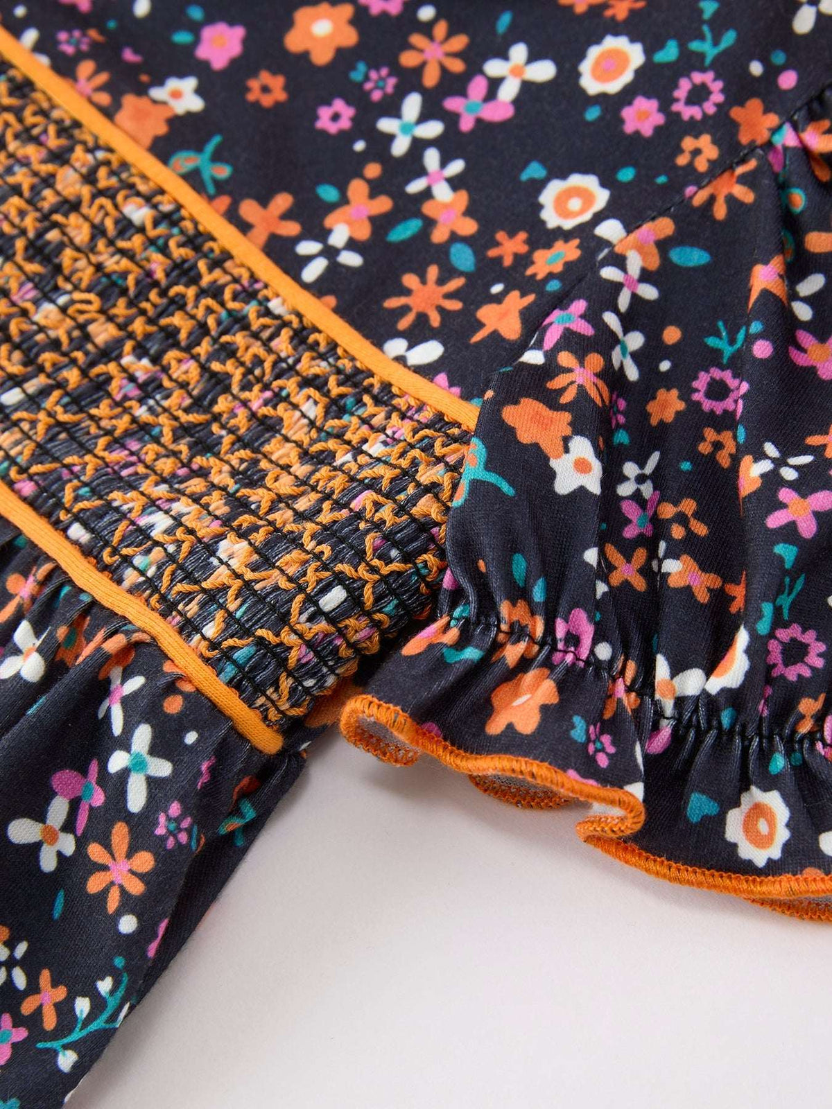 Fall Orange Floral Baby Bubble - Rylee Faith Designs - Flyclothing LLC