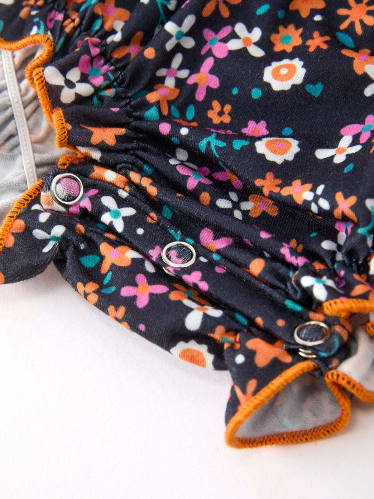 Fall Orange Floral Baby Bubble - Rylee Faith Designs - Flyclothing LLC