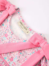 Pink Bow Smocked Floral Girl Dress - Rylee Faith Designs - Flyclothing LLC