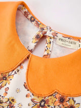 Fall Orange Floral Girl Dress Petals Collar - Rylee Faith Designs - Flyclothing LLC