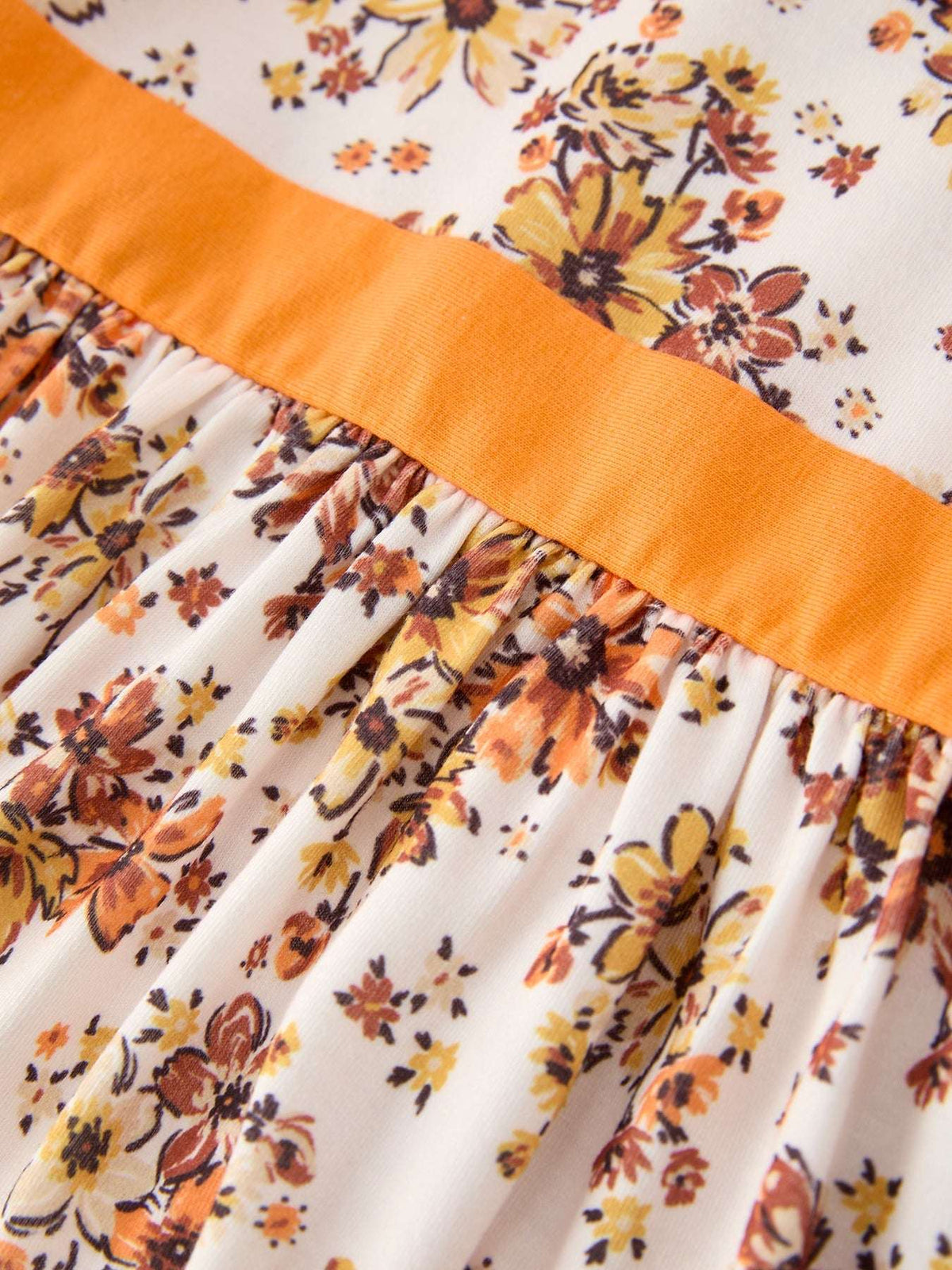 Fall Orange Floral Girl Dress Petals Collar - Rylee Faith Designs - Flyclothing LLC
