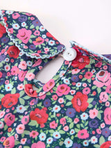 Blue Bow Floral Smocked Girl Bloomer Set - Rylee Faith Designs - Flyclothing LLC