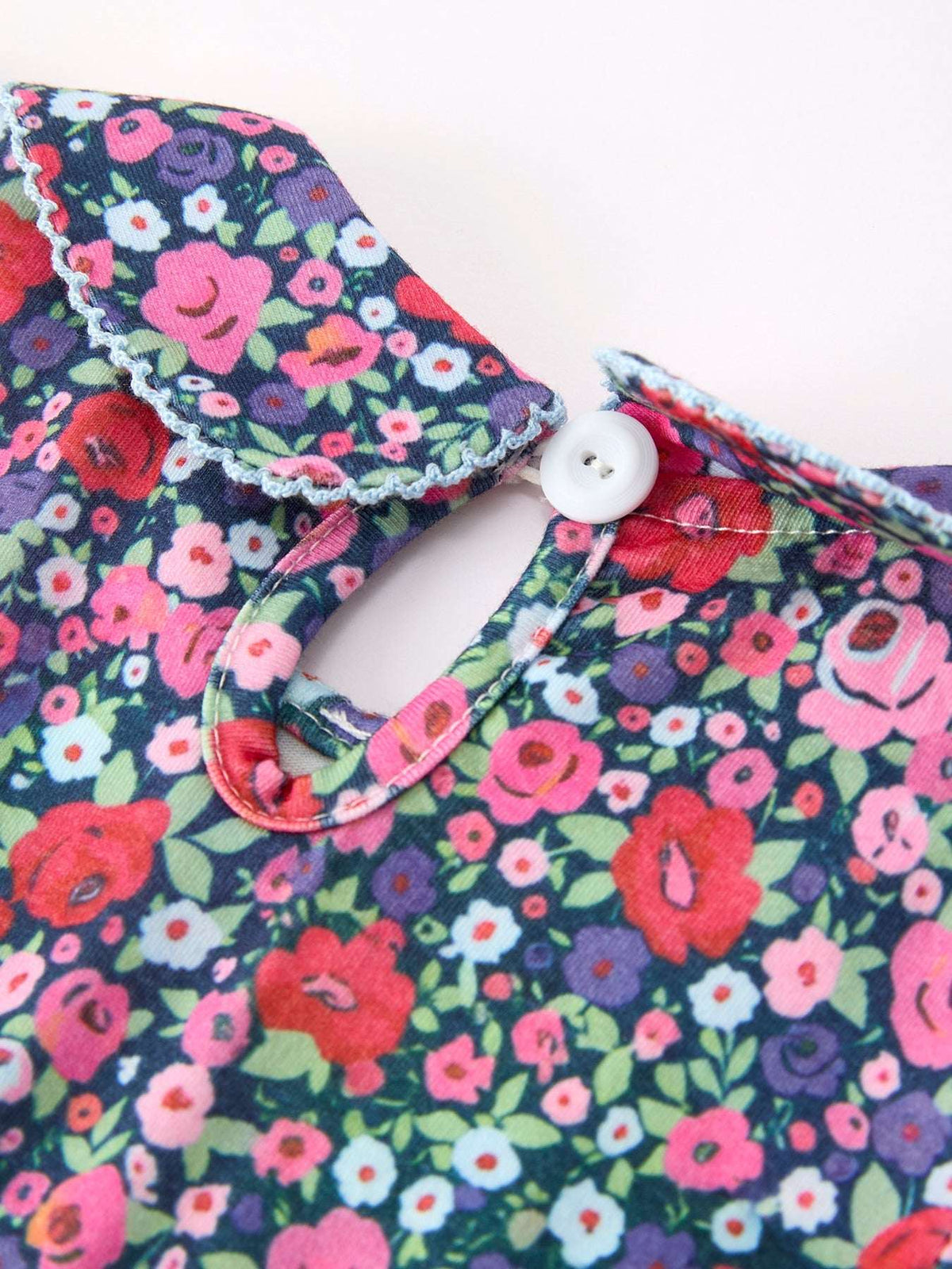 Blue Bow Floral Smocked Girl Bloomer Set - Rylee Faith Designs - Flyclothing LLC