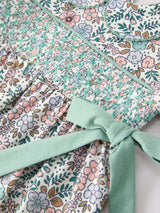 Sage Green Floral Smocked Girl Bloomer Set - Rylee Faith Designs - Flyclothing LLC