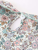 Sage Green Floral Smocked Girl Bloomer Set - Rylee Faith Designs - Flyclothing LLC