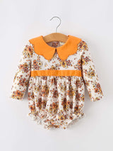Fall Orange Floral Baby Bubble Petals Collar