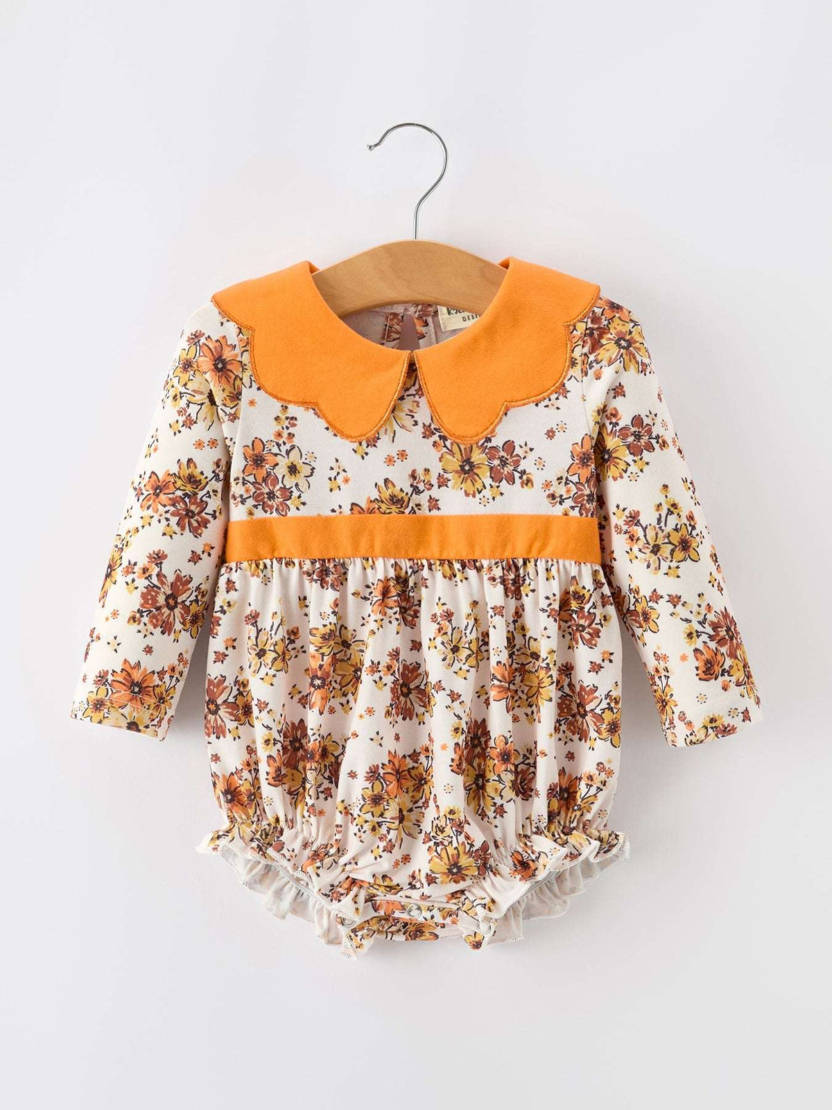 Fall Orange Floral Baby Bubble Petals Collar