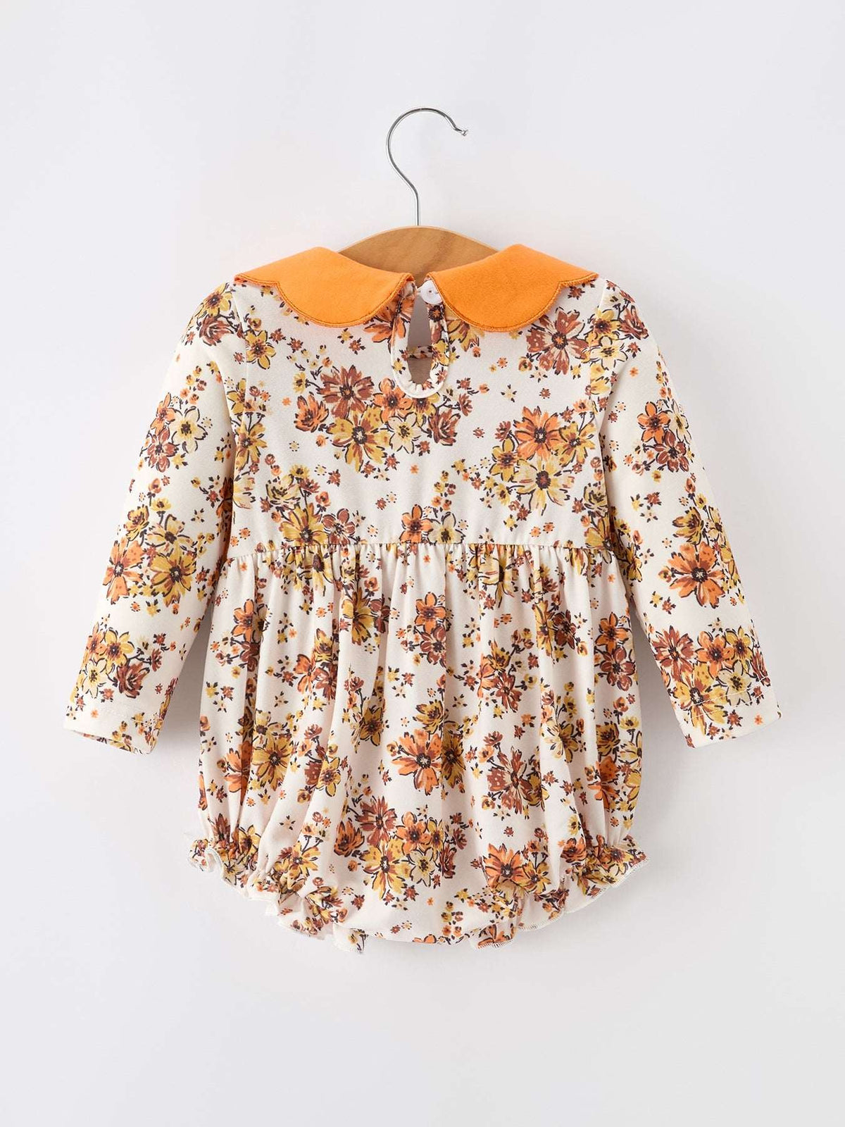 Fall Orange Floral Baby Bubble Petals Collar