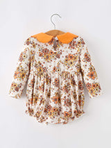 Fall Orange Floral Baby Bubble Petals Collar