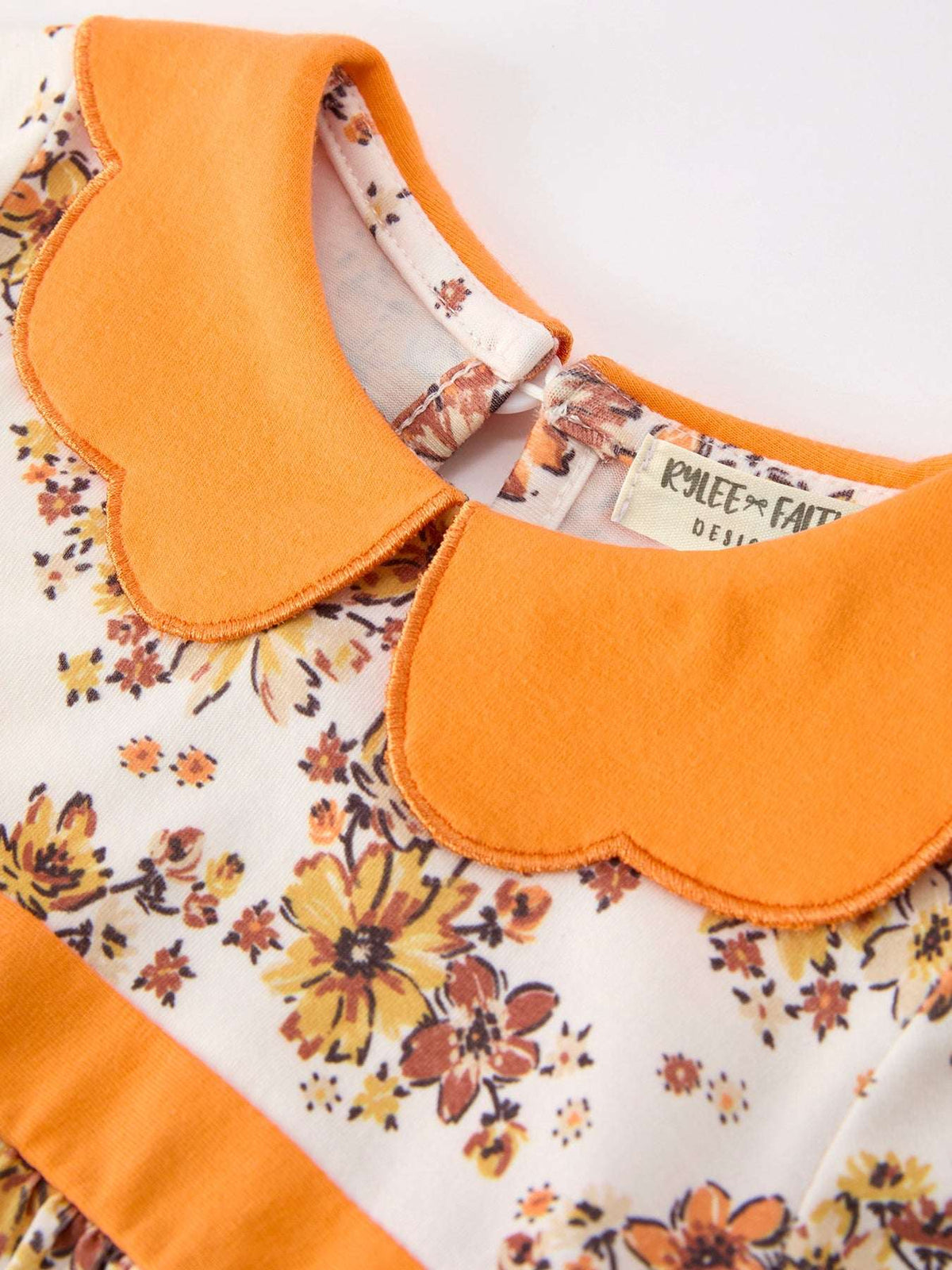 Fall Orange Floral Baby Bubble Petals Collar