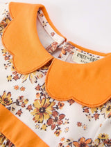 Fall Orange Floral Baby Bubble Petals Collar