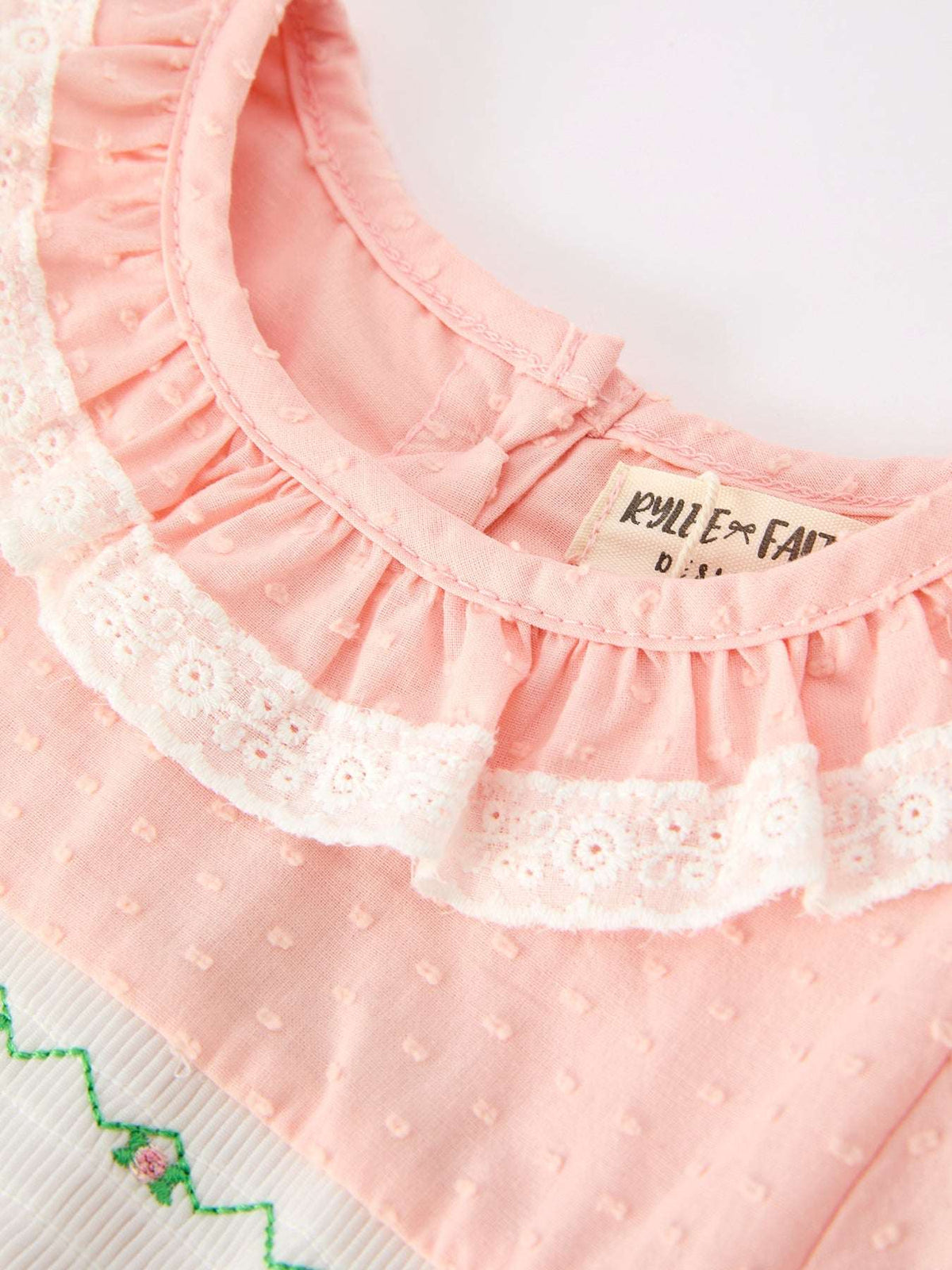 Western Horse Embroidery Girls Dress Lace Petals Collar Puff Sleeve - Rylee Faith Designs - Flyclothing LLC