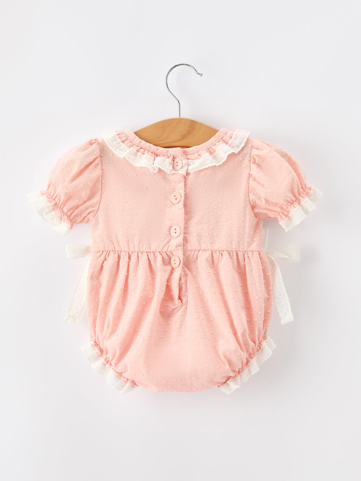 Western Horse Embroidery Girls Romper Lace Petals Collar Puff Sleeve - Rylee Faith Designs - Flyclothing LLC