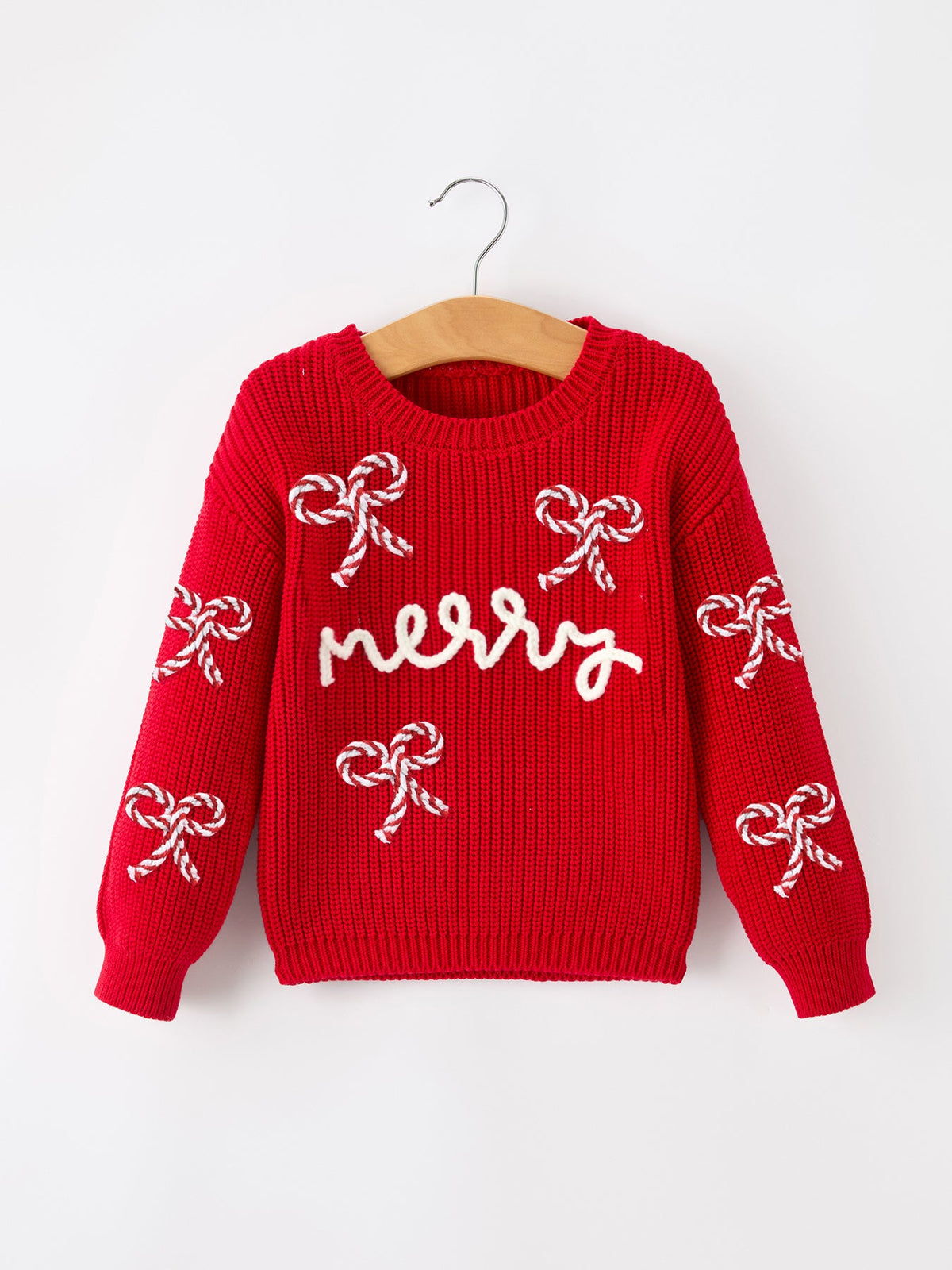 Mom and Me Winter Christmas Red "merry" Pullover Sweater - Rylee Faith Designs - Flyclothing LLC