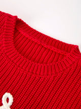 Red Christmas Girls “merry” Pullover Sweater - Rylee Faith Designs - Flyclothing LLC