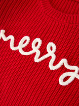 Red Christmas Girls “merry” Pullover Sweater - Rylee Faith Designs - Flyclothing LLC