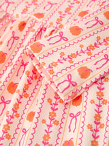 Halloween Thanksgiving Pumpkin Bow Pocket Girls Dress