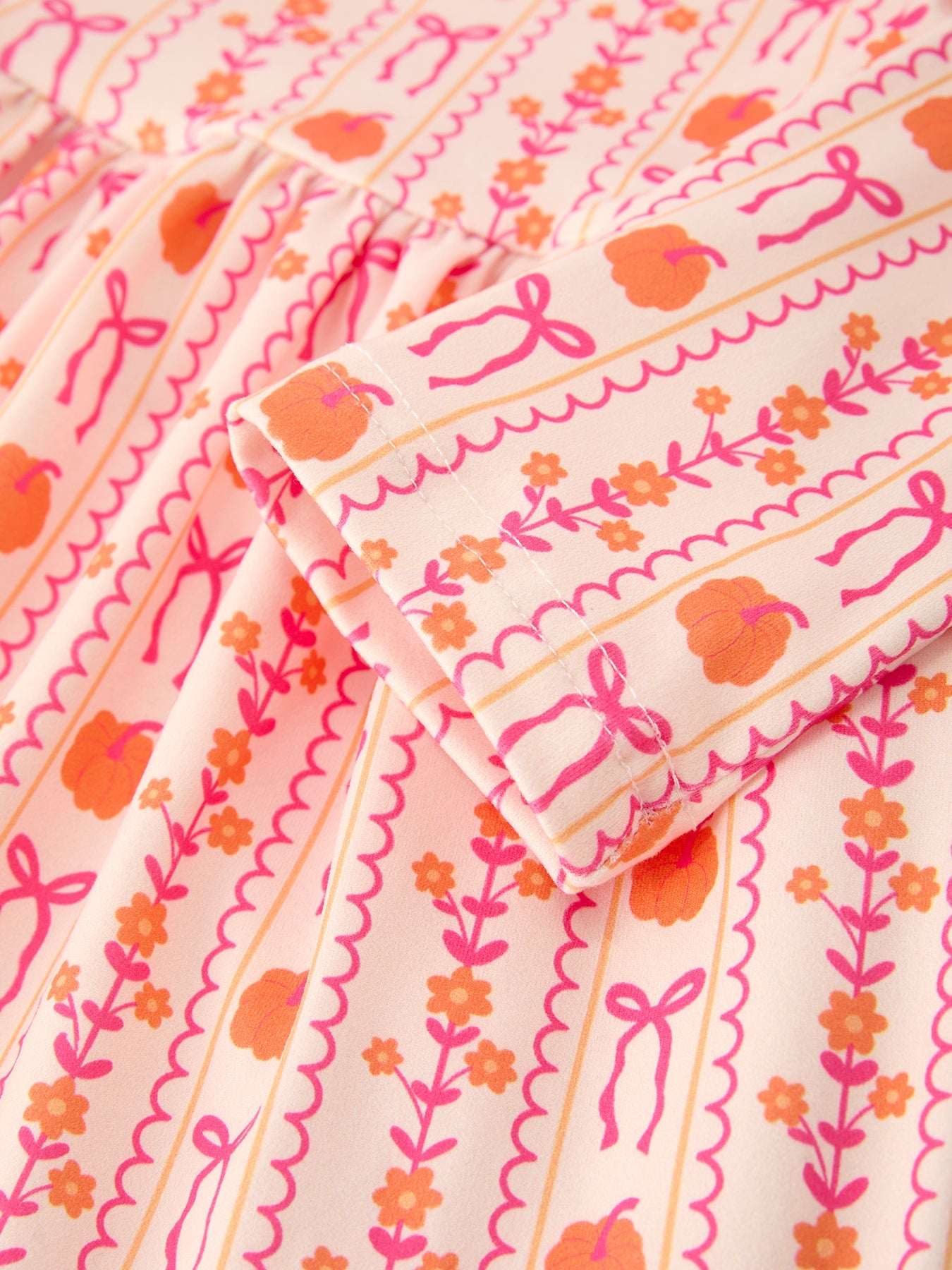Halloween Thanksgiving Pumpkin Bow Pocket Girls Dress