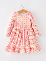 Halloween Thanksgiving Pumpkin Bow Pocket Girls Dress - Rylee Faith Designs - Flyclothing LLC