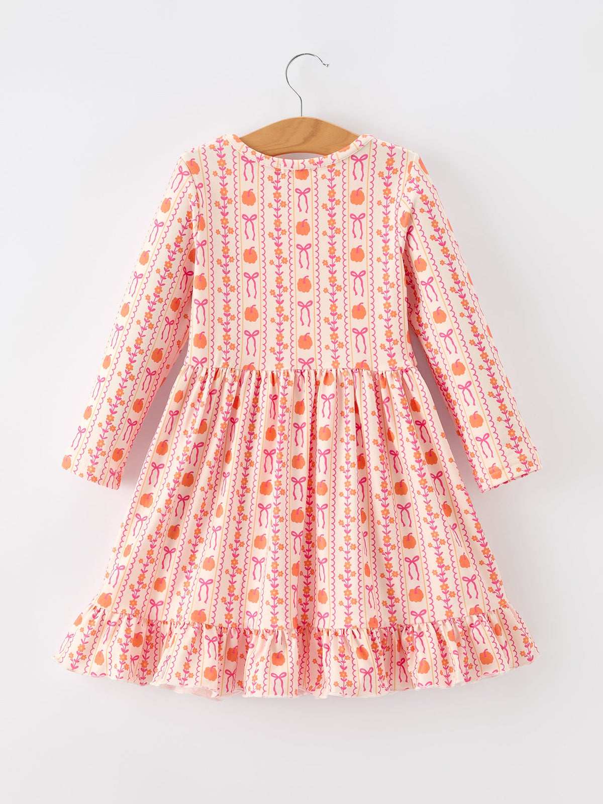 Halloween Thanksgiving Pumpkin Bow Pocket Girls Dress - Rylee Faith Designs - Flyclothing LLC