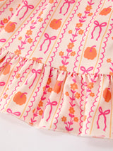 Halloween Thanksgiving Pumpkin Bow Pocket Girls Dress - Rylee Faith Designs - Flyclothing LLC