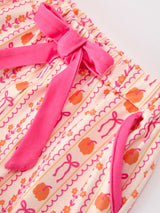 Halloween Thanksgiving Pumpkin Bow Girls Pajama Set - Rylee Faith Designs - Flyclothing LLC