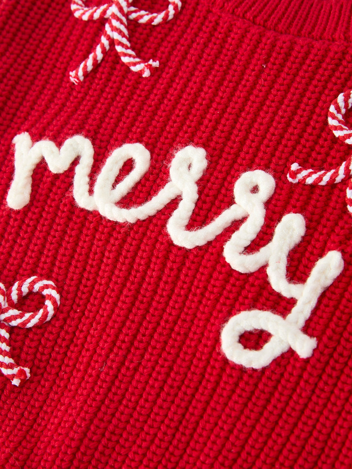 Christmas Candy Cane Merry Knit Baby Romper - Rylee Faith Designs - Flyclothing LLC