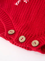 Christmas Candy Cane Merry Knit Baby Romper - Rylee Faith Designs - Flyclothing LLC