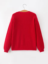 Mom and Me Winter Christmas Red "merry" Pullover Sweater - Rylee Faith Designs - Flyclothing LLC