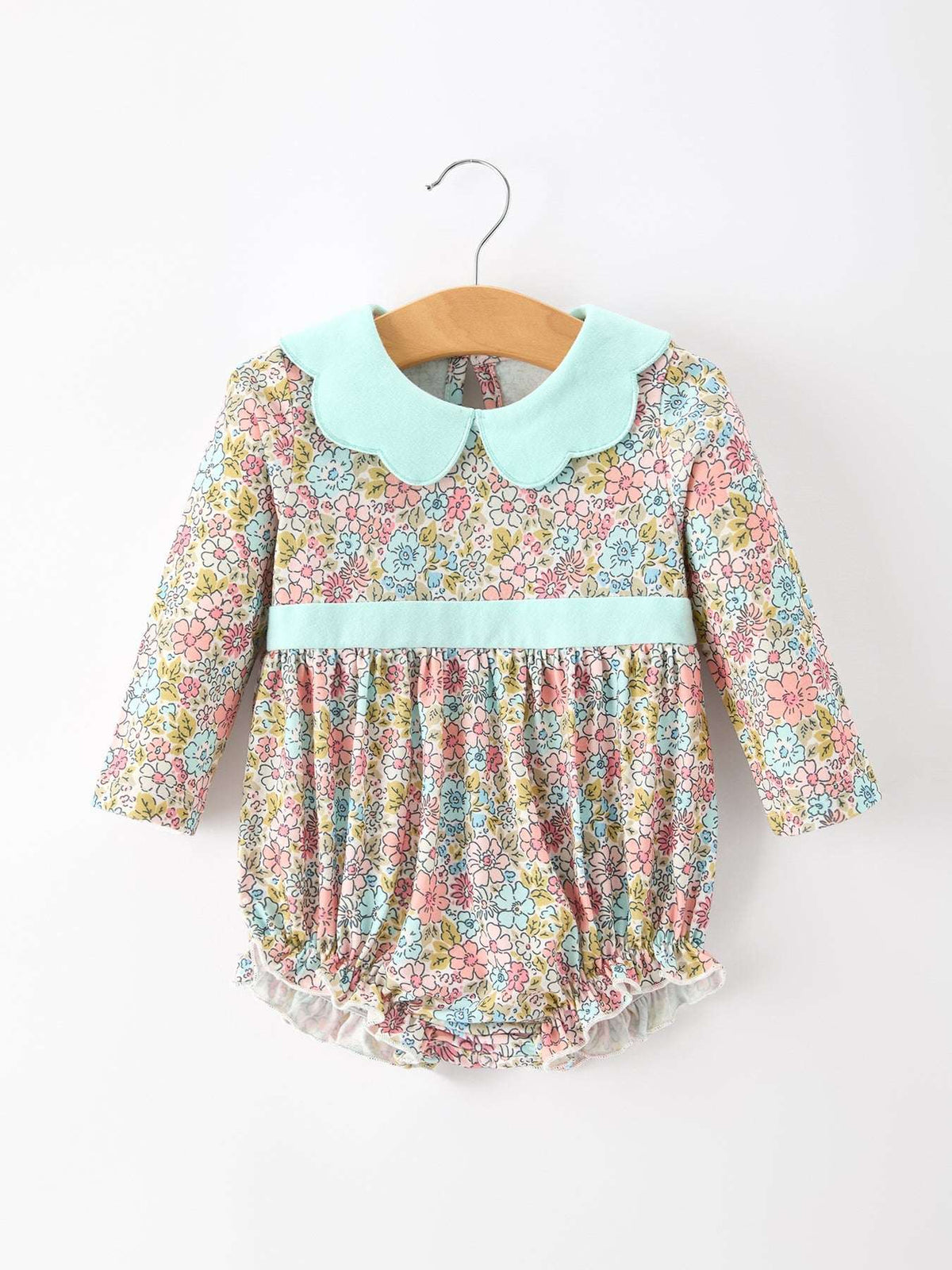 Mint Floral Baby Bubble Petals Collar