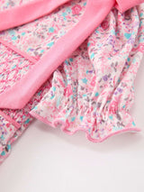 Pink Bow Smocked Floral Baby Bubble - Rylee Faith Designs - Flyclothing LLC
