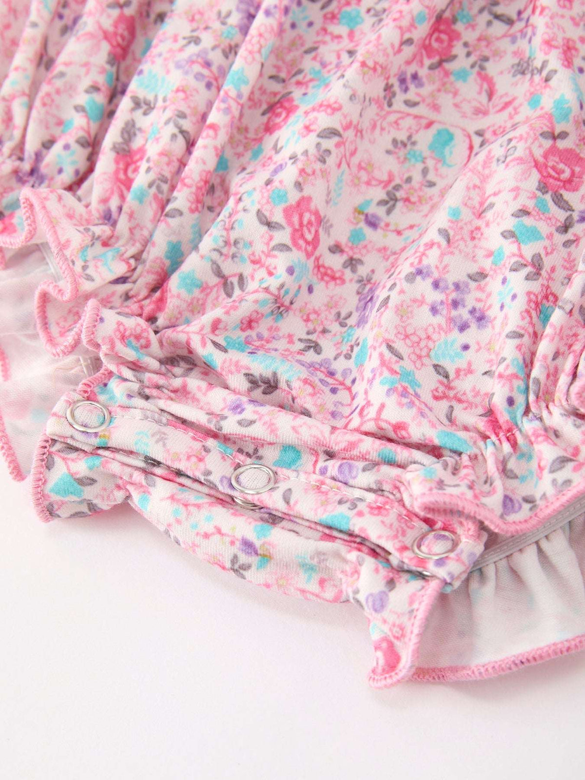 Pink Bow Smocked Floral Baby Bubble - Rylee Faith Designs - Flyclothing LLC