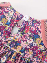Pink Floral Petals Collar Girl Bloomer Set