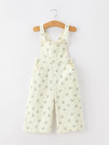 Girls Floral Print Lace Trim Wide Leg Jumpsuit - Rylee Faith Designs - Flyclothing LLC