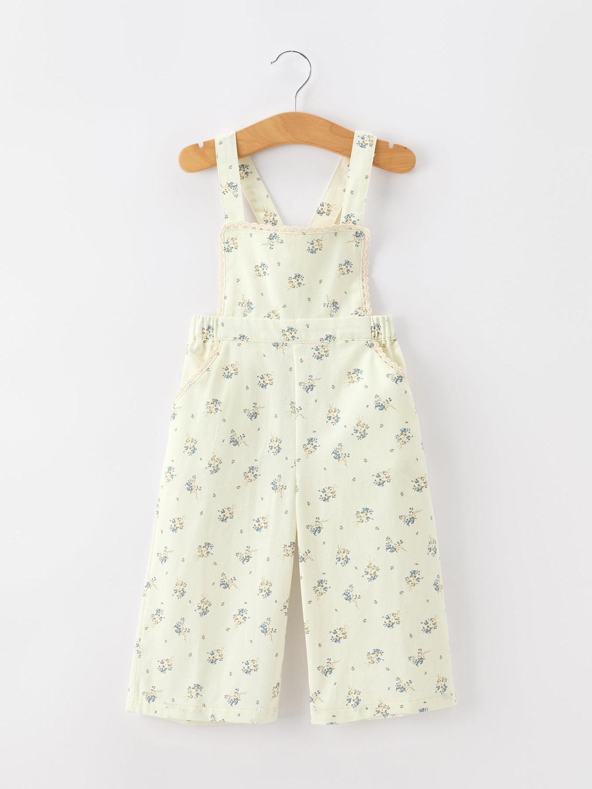 Girls Floral Print Lace Trim Wide Leg Jumpsuit - Rylee Faith Designs - Flyclothing LLC