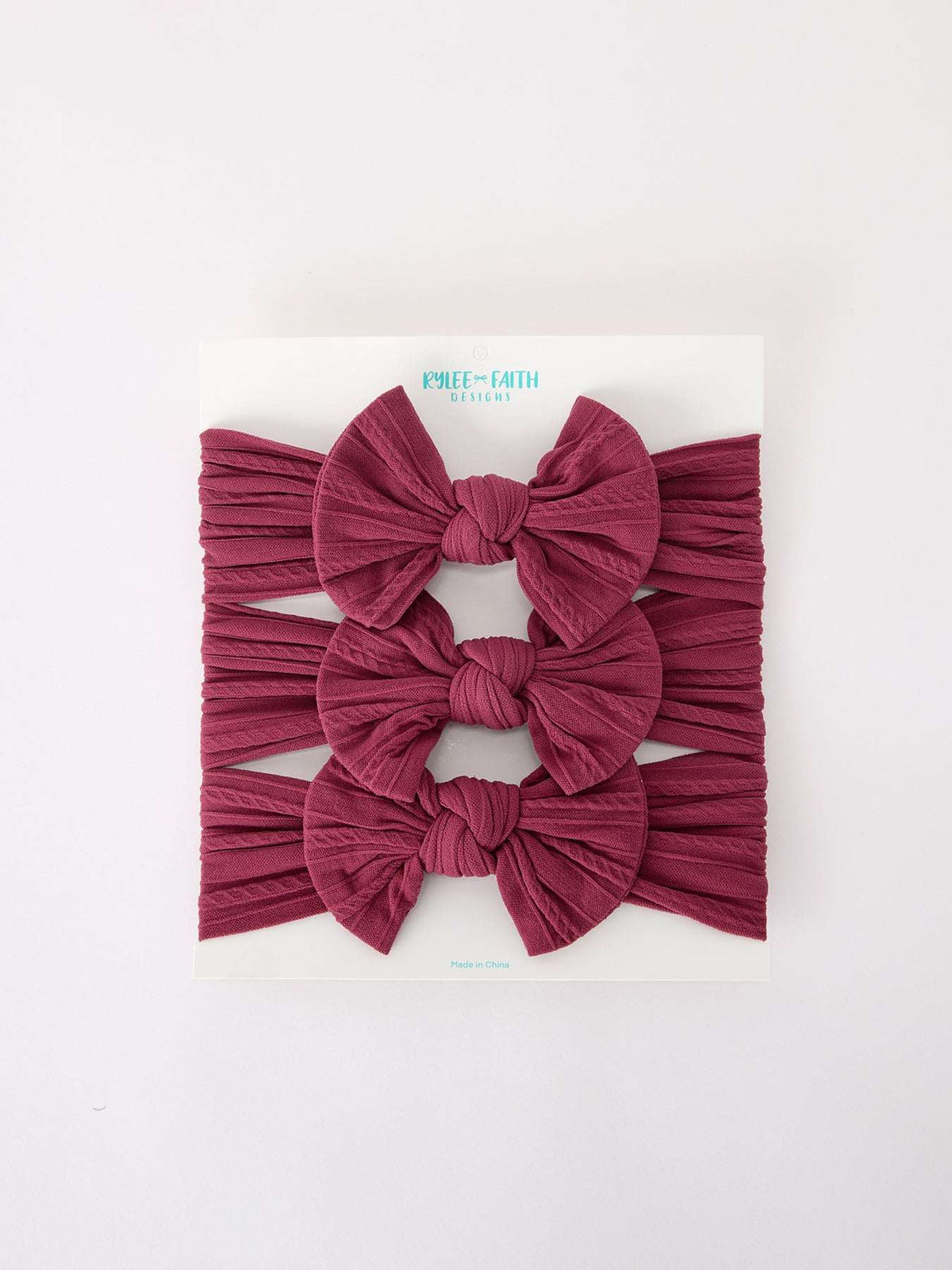Baby Girl Bow Headband Same Color 3 Piece Set - Rylee Faith Designs - Flyclothing LLC