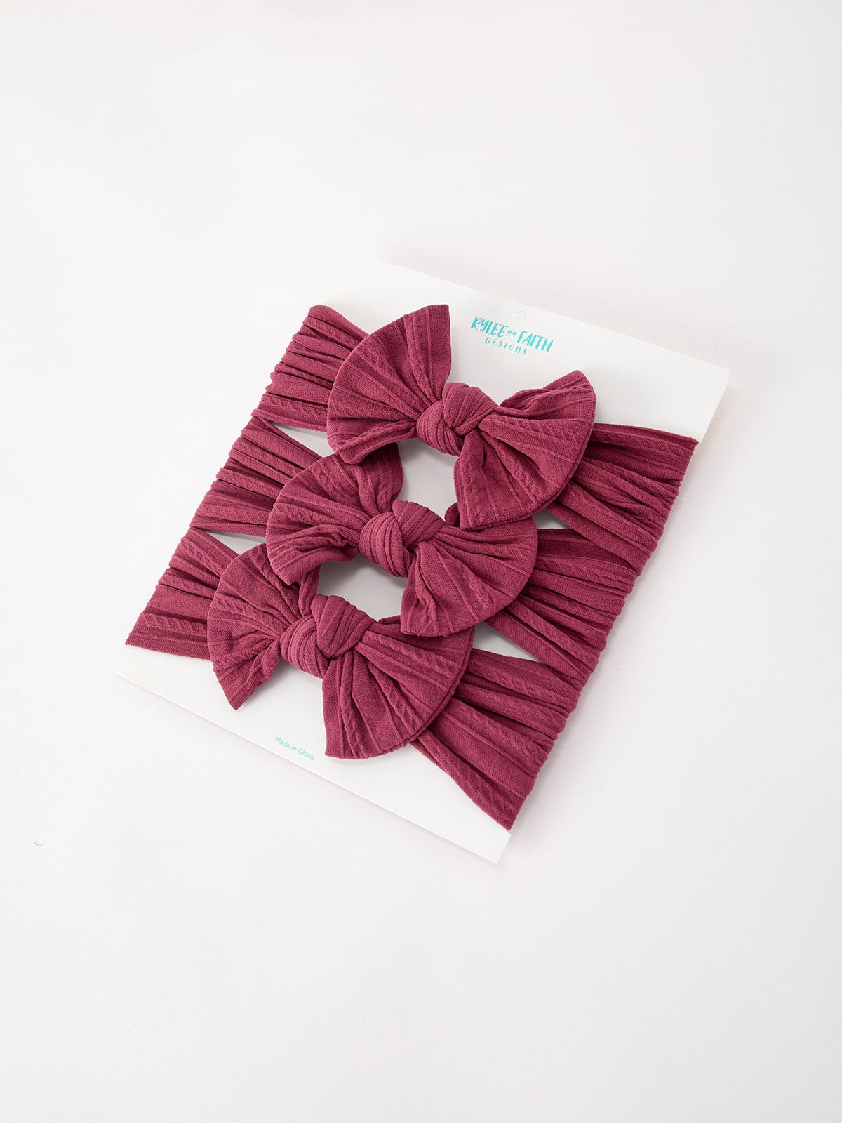 Baby Girl Bow Headband Same Color 3 Piece Set - Rylee Faith Designs - Flyclothing LLC