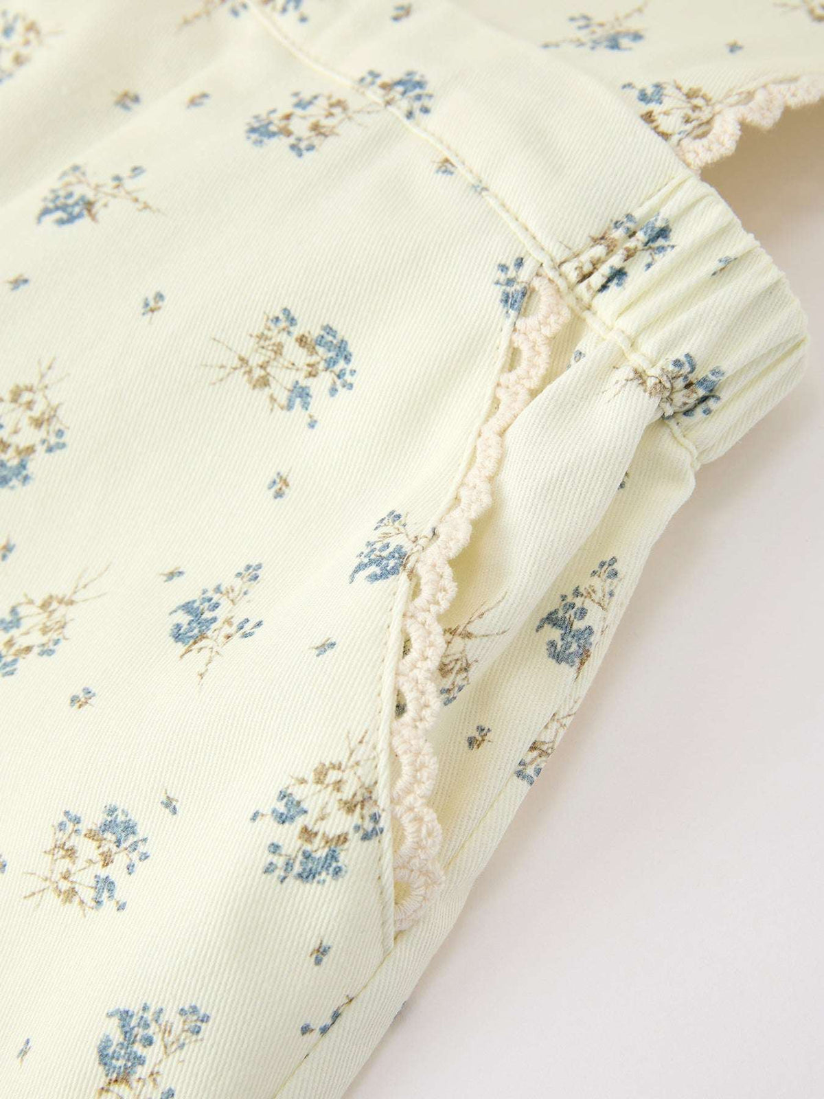 Girls Floral Print Lace Trim Wide Leg Jumpsuit - Rylee Faith Designs - Flyclothing LLC