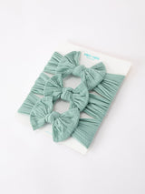 Baby Girl Bow Headband Same Color 3 Piece Set - Rylee Faith Designs - Flyclothing LLC