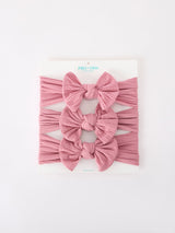 Baby Girl Bow Headband Same Color 3 Piece Set - Rylee Faith Designs - Flyclothing LLC
