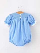 Halloween Thanksgiving Pumpkin Smocked Bubble Romper