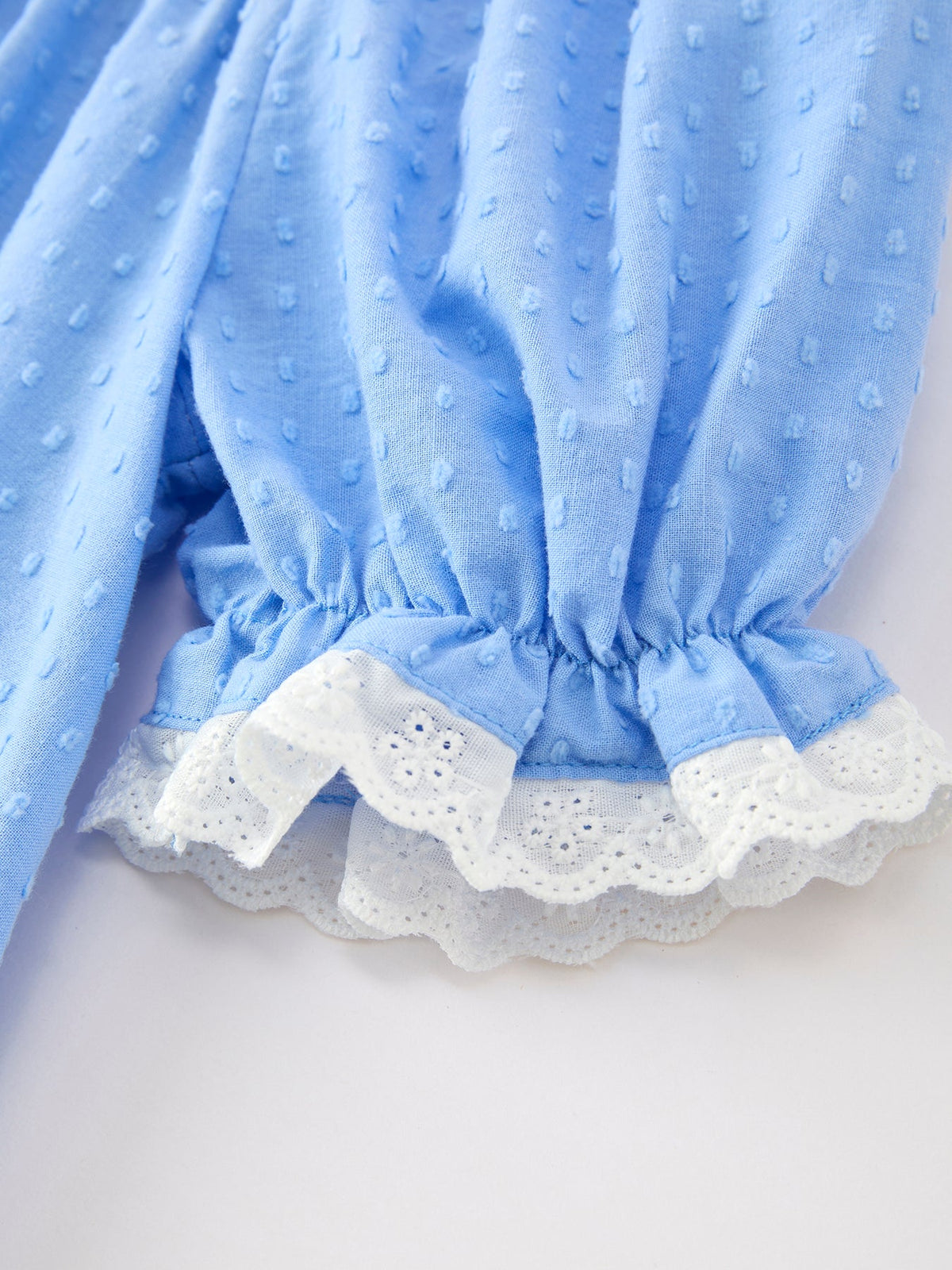 Blue Fall Thanksgiving&Halloween Pumpkin Smock Embroidery Lace Baby Girl Dress - Rylee Faith Designs - Flyclothing LLC