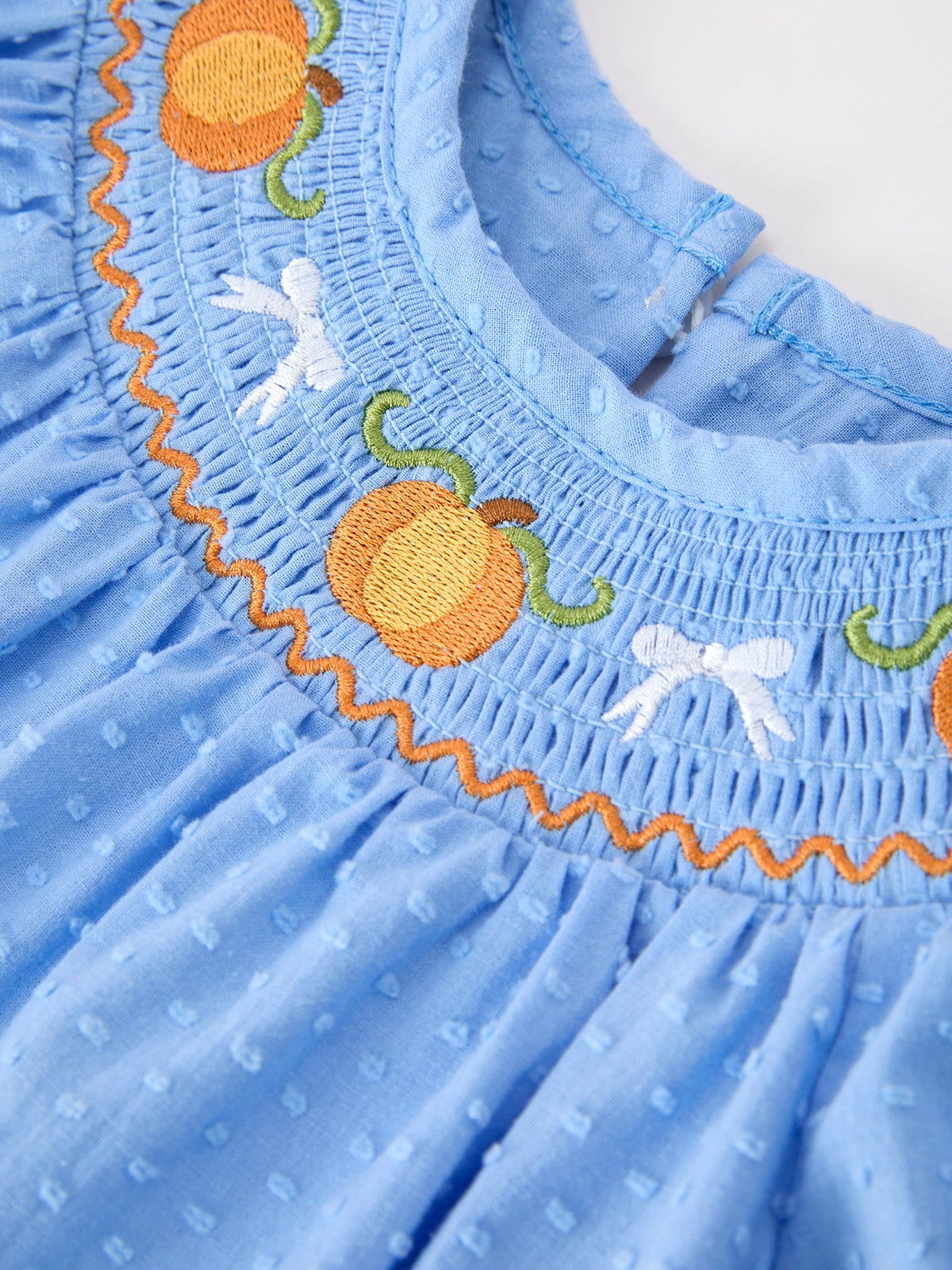 Halloween Thanksgiving Pumpkin Smocked Bubble Romper - Rylee Faith Designs - Flyclothing LLC
