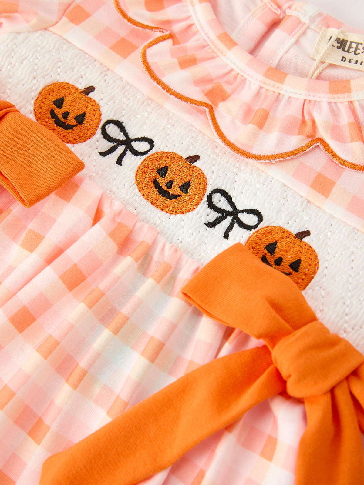 Halloween Pumpkin Plaid Girls Bloomer Set - Rylee Faith Designs - Flyclothing LLC